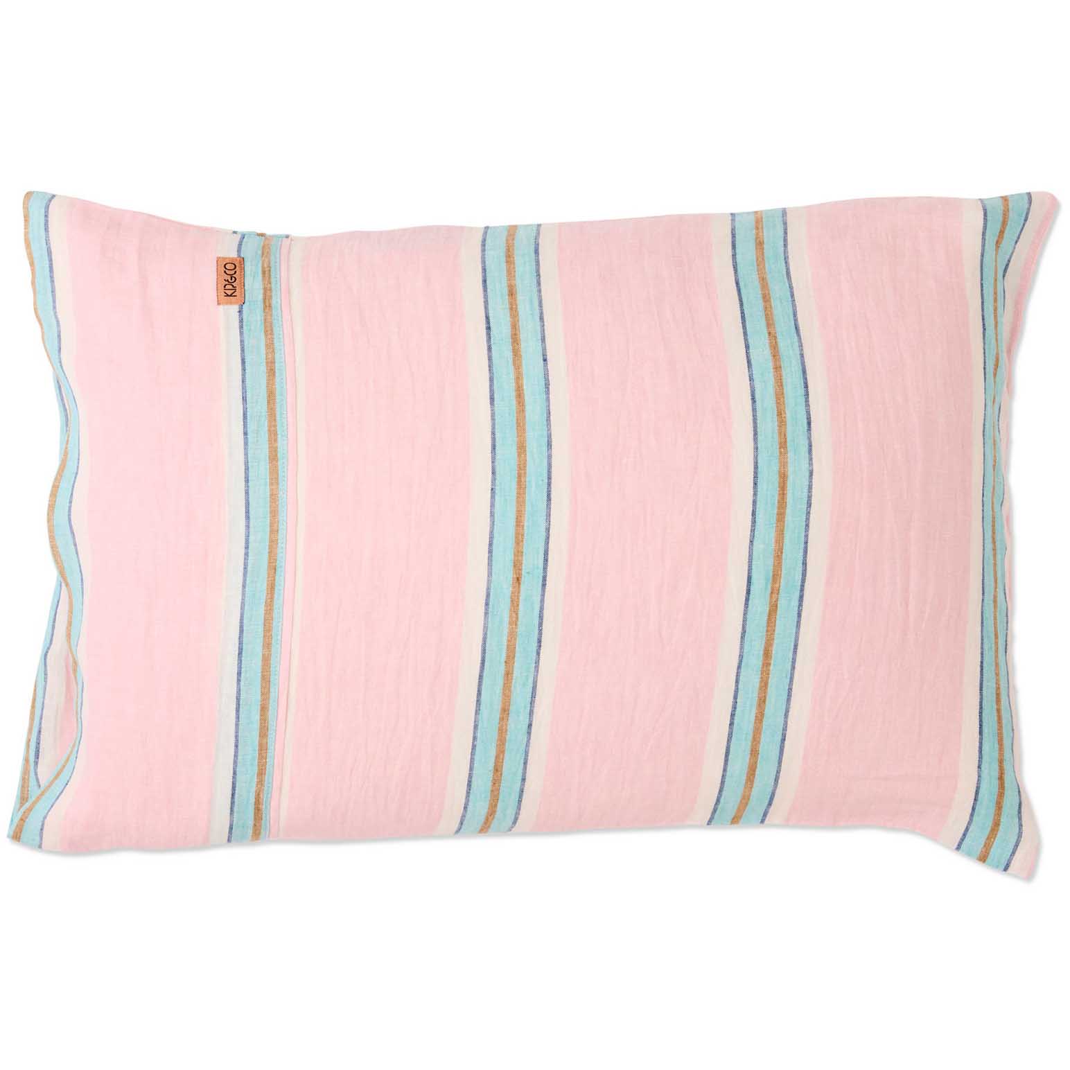 Kip&Co Tickled Pink Stripe Linen Pillowcases 2P Std Set